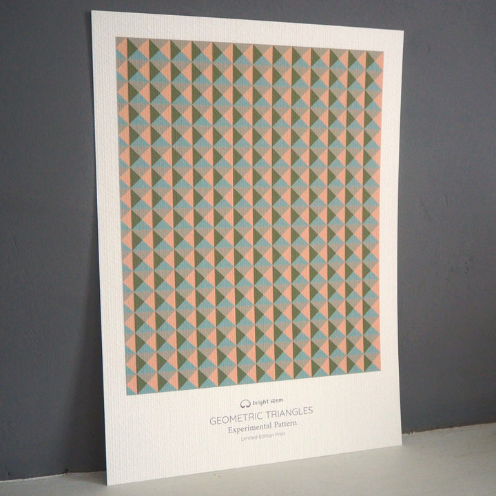 Limited Edition Art Print Geometric Triangles Experimental Pattern Signed by Artist(1/100)