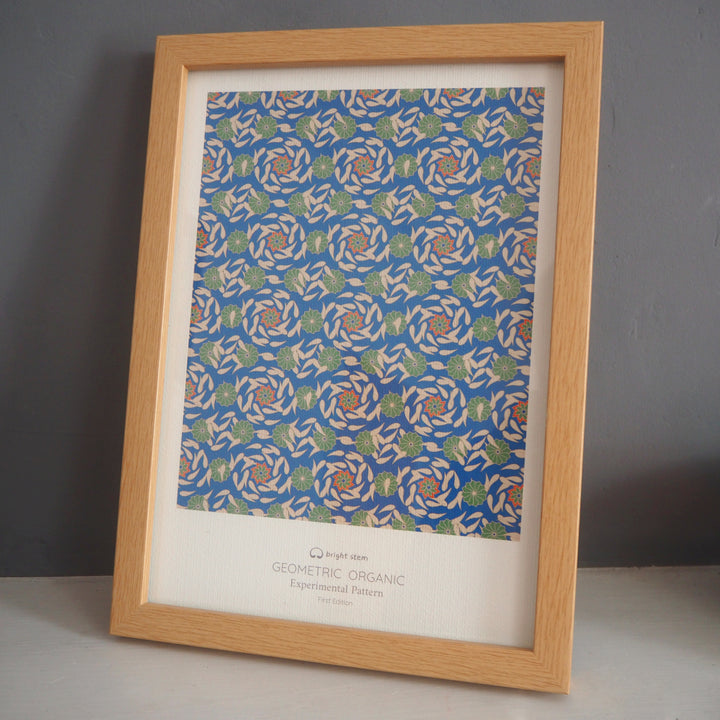 bright stem contemporary art print GEOMETRIC ORGANIC EXPERIMENTAL PATTERN first edition signed by the artist in wood frame
