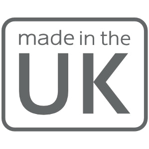 made in the UK logo used for bright stem wrapping paper, greeting cards, oven gloves, aprons and tea towels