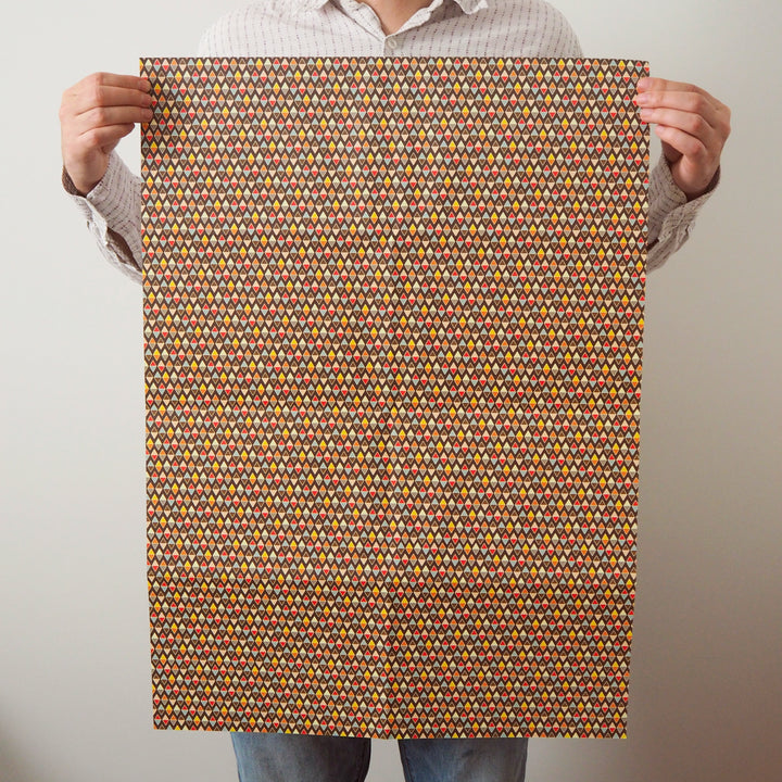 Recyclable Gift Wrapping Paper Christmas/Birthdays (6) Eco Mixed Sheets (folded) Geometric Patterns and Tags, Made in the UK