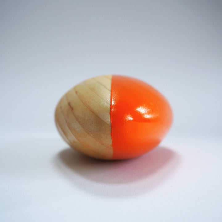 Abstract Sculpture S8.3 Pinewood with Orange Paint Limited Edition 1/1 - bright stem
