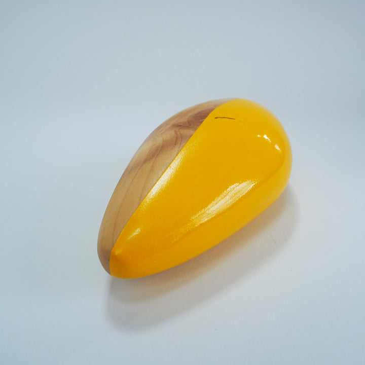 Abstract Sculpture S8.2 Pinewood with Yellow Paint Limited Edition 1/1 - bright stem