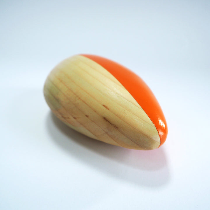 Abstract Sculpture S8.3 Pinewood with Orange Paint Limited Edition 1/1 - bright stem