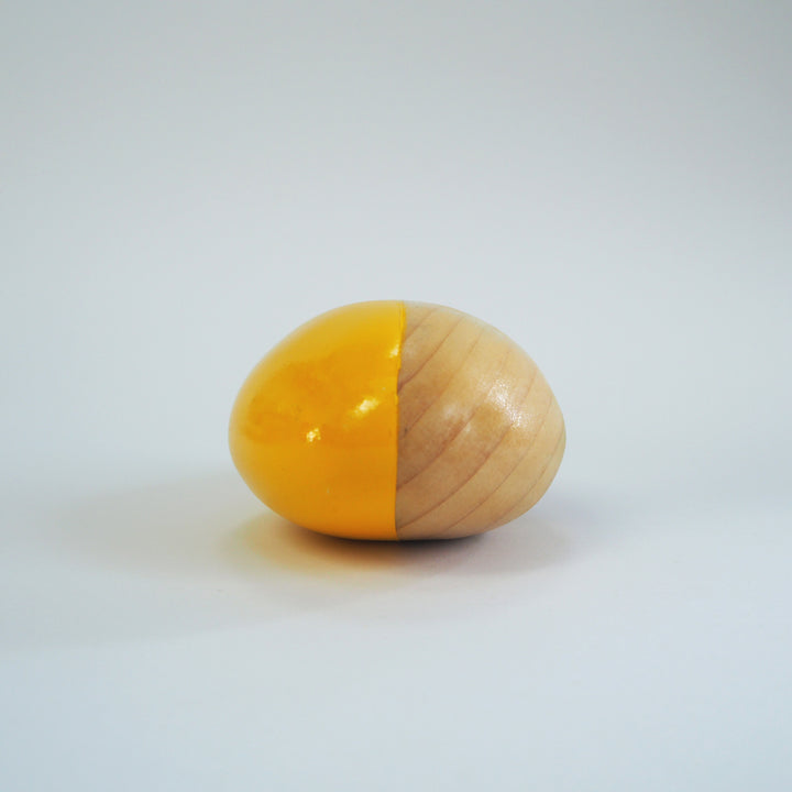 Abstract Sculpture S8.2 Pinewood with Yellow Paint Limited Edition 1/1 - bright stem
