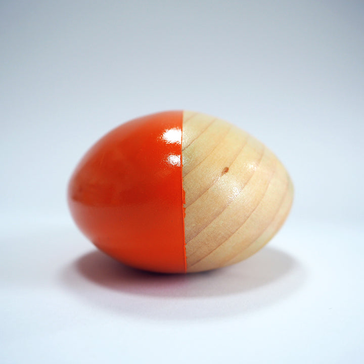 Abstract Sculpture S8.3 Pinewood with Orange Paint Limited Edition 1/1 - bright stem