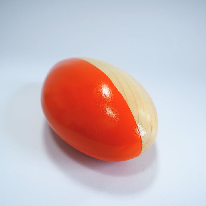 Abstract Sculpture S8.3 Pinewood with Orange Paint Limited Edition 1/1 - bright stem