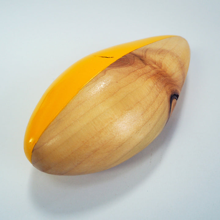 Abstract Sculpture S8.2 Pinewood with Yellow Paint Limited Edition 1/1 - bright stem