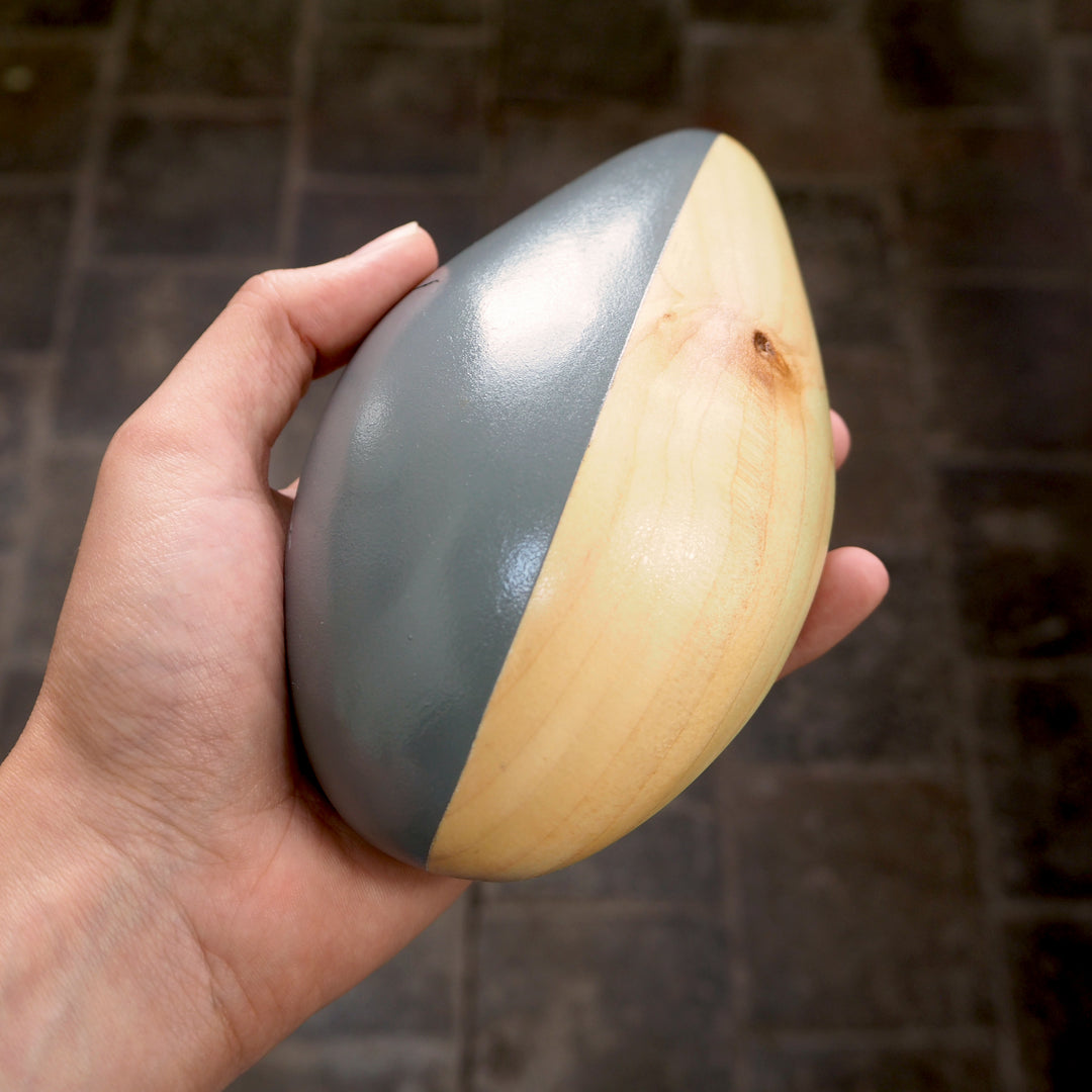 Abstract Sculpture S8.1 Pinewood with Grey Paint Limited Edition 1/1 - bright stem