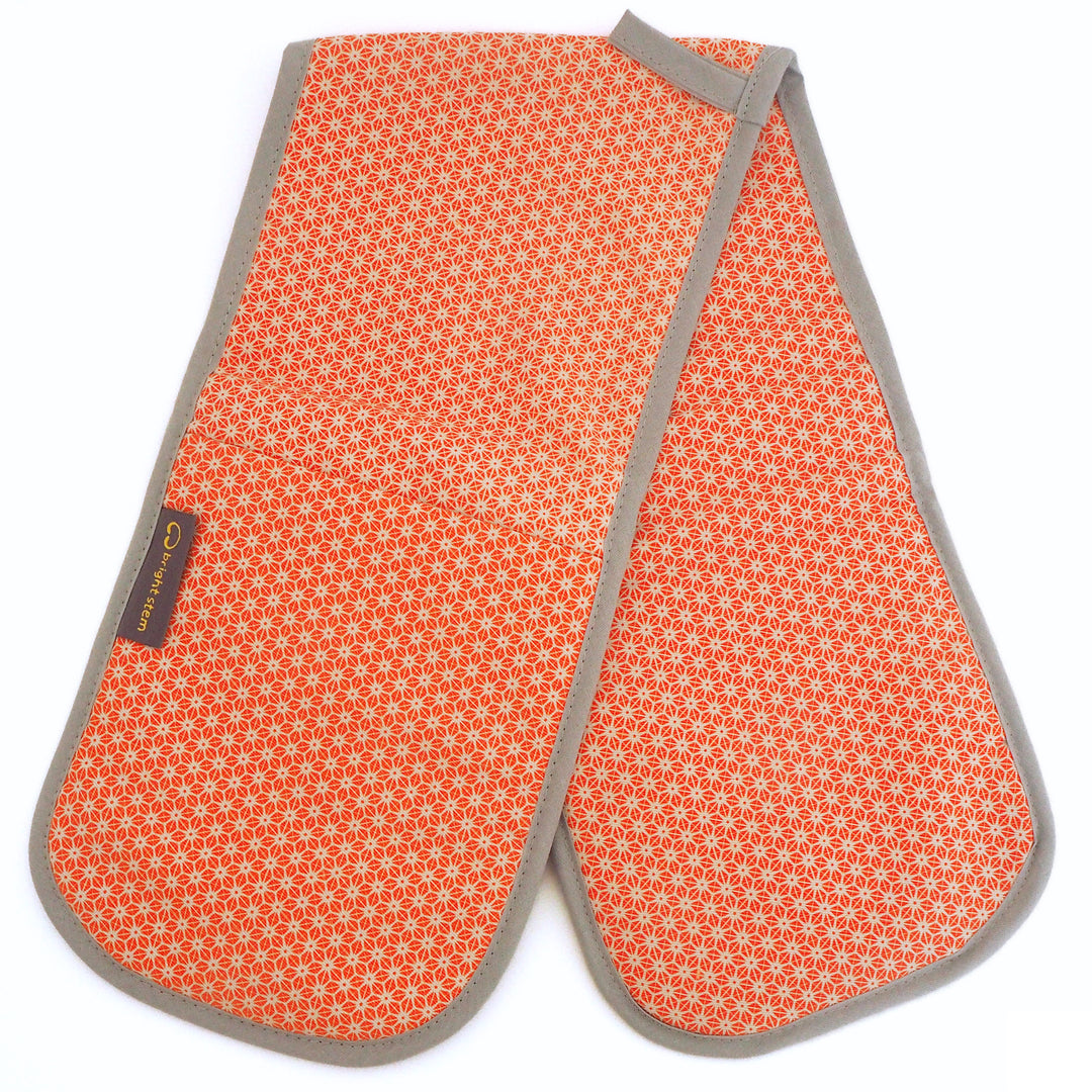 Bright Stem Oven gloves organic cotton  vintage Japanese style made in the UK