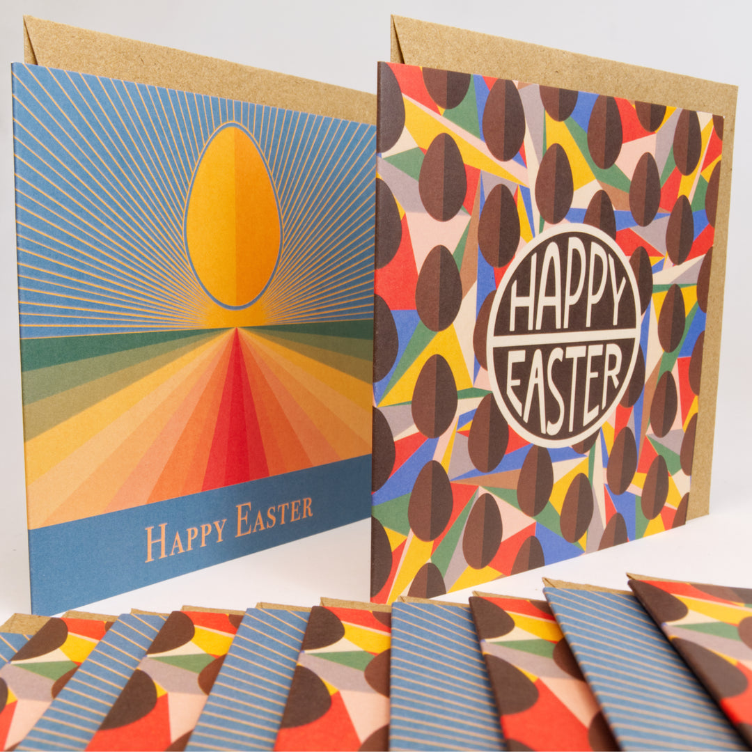 Bright Stem Happy Easter Cards and Envelopes printed in the UK on recycled card