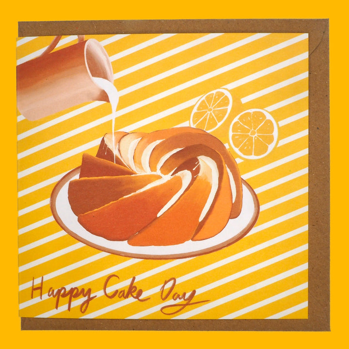 Birthday Card and Envelope 'Happy Cake Day' Suitable for Women Girls and Unisex 100% Recyclable