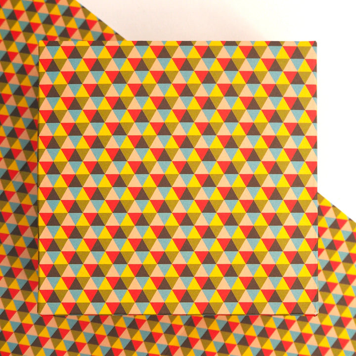 Bright Stem Gift Wrapping Paper Recyclable Rolled (9) Sheets (Triangle Pattern Design)