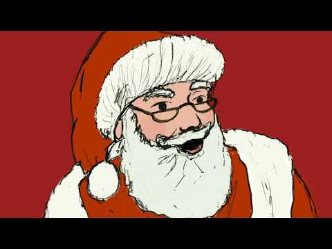 Santa Christmas Wrapping Paper Hand-Illustrated Recyclable sheets and tags