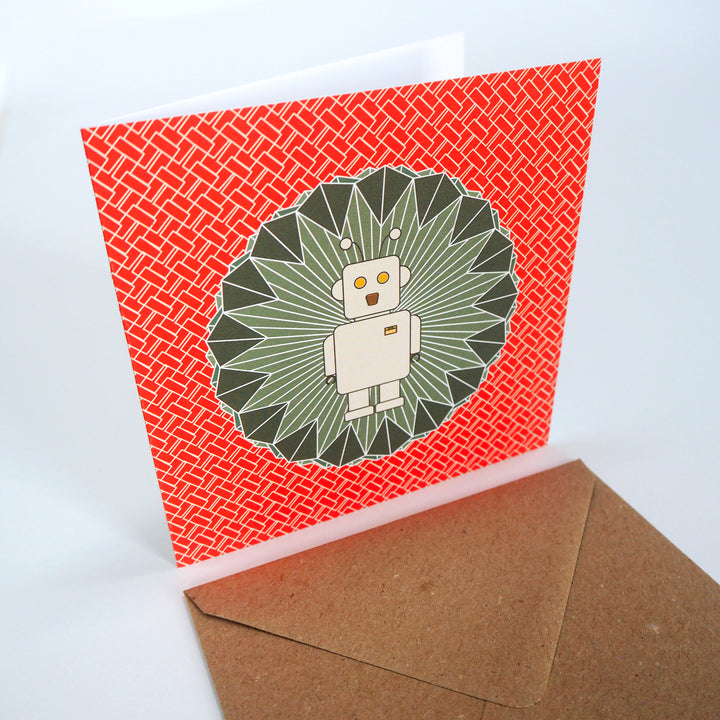 Children's Birthday Cards and Envelopes Multipack (12) Suitable for Boys and Girls robot and rocket Sci-fi Designs 100% Recyclable