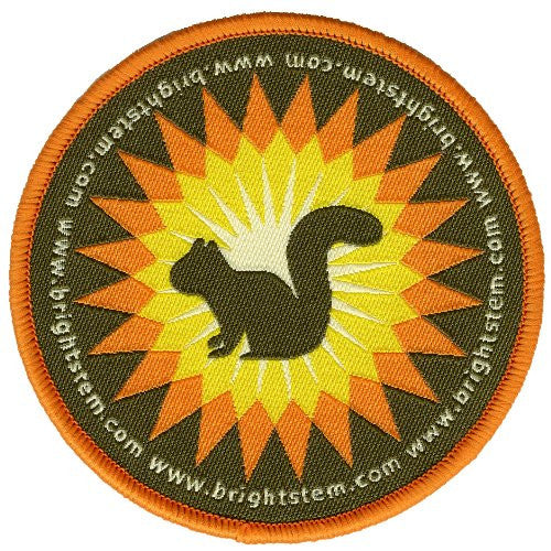 Bright Stem 4 Iron On Embroidered Patches Duck Rabbit Robin Squirrel - bright stem