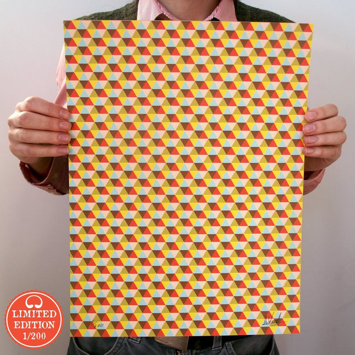 Bright Stem Art Print Contemporary Trianglular Pattern Limited Edition 1/200 40x30cm - bright stem
