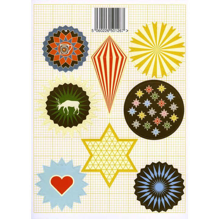 Bright Stem Christmas Decorations - Pop Out Baubles on A4 Sheets. Vintage style designs back