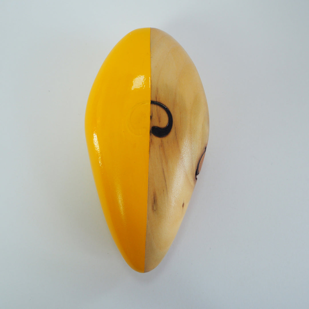Abstract Sculpture S8.2 Pinewood with Yellow Paint Limited Edition 1/1 - bright stem