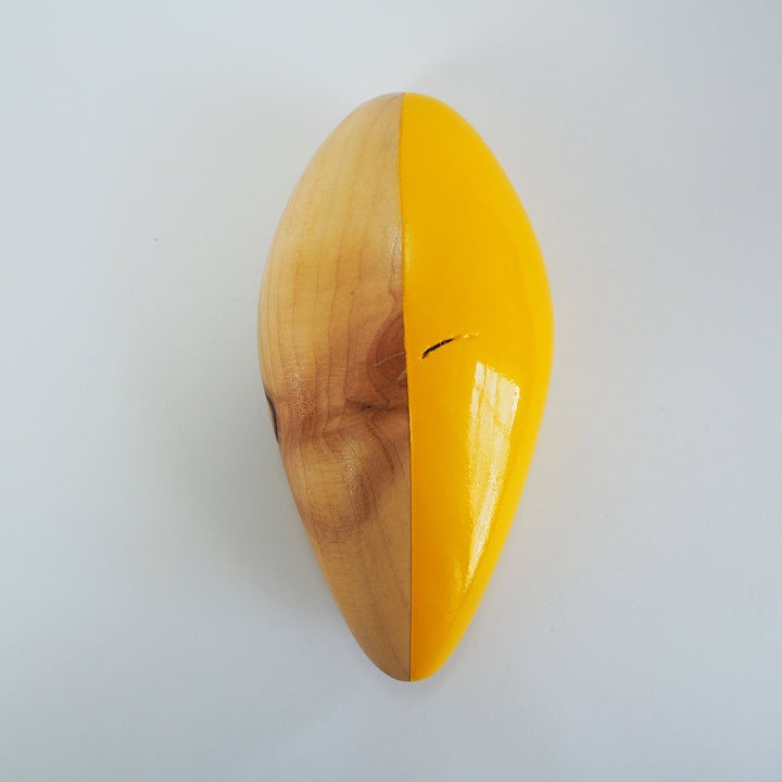 Abstract Sculpture S8.2 Pinewood with Yellow Paint Limited Edition 1/1 - bright stem