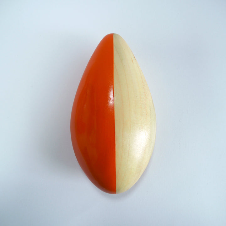 Abstract Sculpture S8.3 Pinewood with Orange Paint Limited Edition 1/1 - bright stem